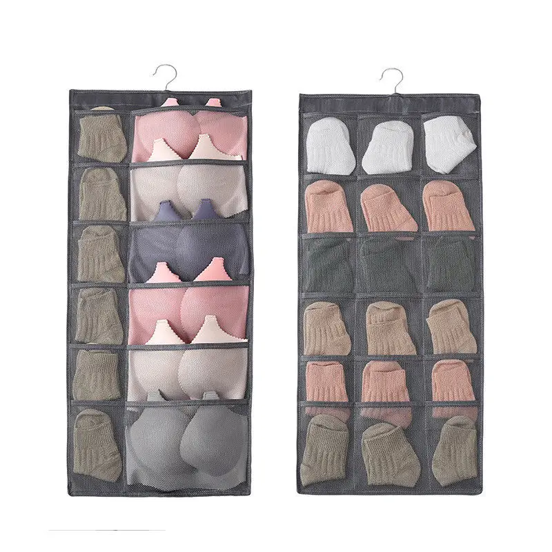 

Wardrobe Storage Bag Foldable Hanging Organizer Underware Bra Socks Multi Pockets Bag Oxford Fabric Hang Storage Organizer Bag