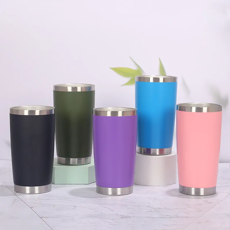 20oz/600ML Copo Termico Thermal Mug Beer Cups Stainless Steel Thermos Vacuum Insulated Leakproof With Lids Tumbler Coffee Cup