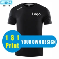 westcool new sport quick drying t shirt custom logo 6 colors embroidery print personal design brand summer round neck tops 2022