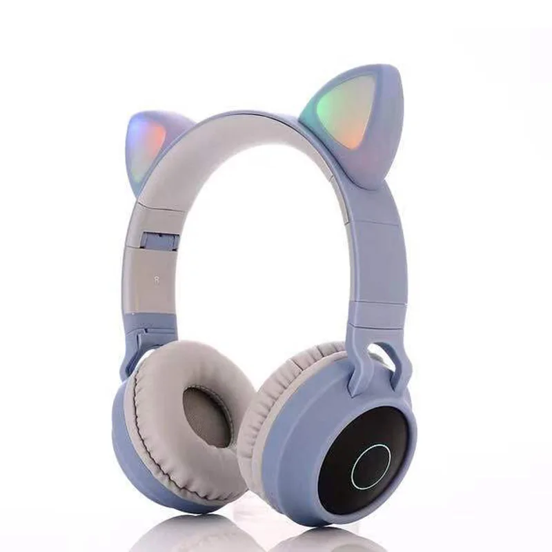 

Wireless Headset Cute Student Children's Mobile Headphones New Cross-border Glowing Cat Ears Bluetooth Headset