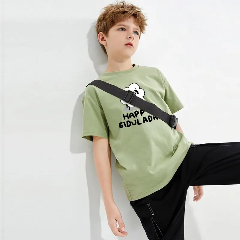 

Children's Boy Cartoon Printed Children T-shirts Ins Round Neck Short Sleeve Casual T-shirt Summer Eid al-Adha Girls Tops Shirts