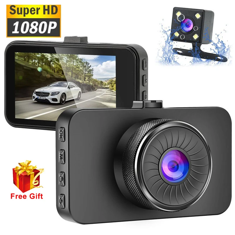 

3 дюйма 1080P Full HD Видеорегистраторы для автомобилей, быстрая камера видео-регистраторов Камера Ночное Видение G-Сенсор Автоматическая видеок...