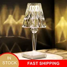 Светодиодная проекционная Настольная лампа с кристаллами и бриллиантами, с USB-зарядкой и сенсорным датчиком, украшение для ресторана, бара, настольные светильники, романтичная ночник