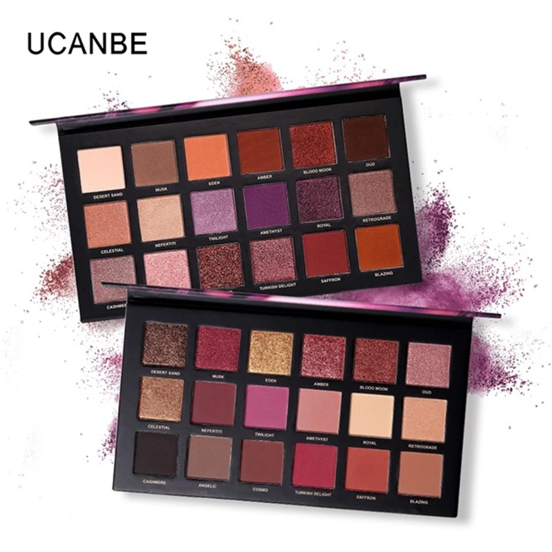 

UCANBE Brand Shimmer Matte Eyeshadow Makeup Palette 18 Colors Chrome Pigmented Nude Pressed Eyes Shadow Long Lasting Cosmetics