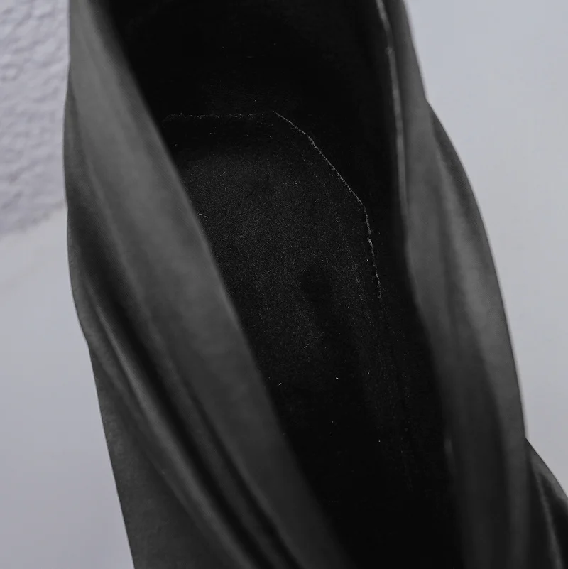 

NASBAVI 2019 New fashion Women 10cm High Heels Silk Boots Pointed fine Heel Ankle Boots Delicate rhinestones Size 33-43 Shoes