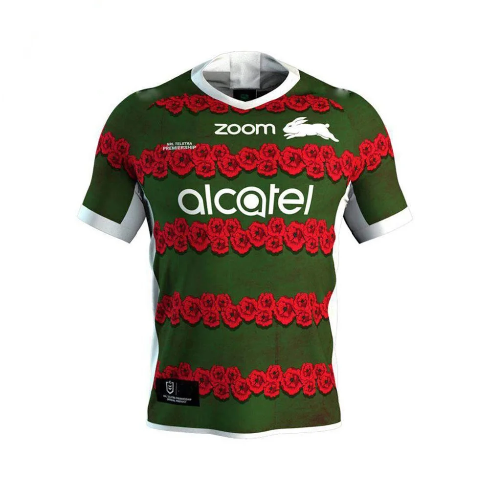 

COZOK 2019 Sydney Rabbitohs Men's Replica Commemorative Jersey Rugby Jersey Sport Shirt S-3XL