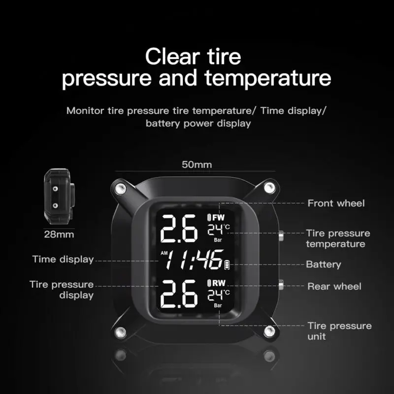 

TPMS Tire Pressure Monitor System Motorcycle Parts Replacement Wireless