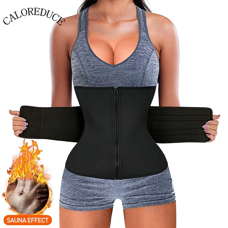 

Neoprene Waist Trainer Hot Sauna Body Shapers Women's Slimming Work Out Shapewear Velcro Underbust Waist Cinchers Tummy Fat Loss