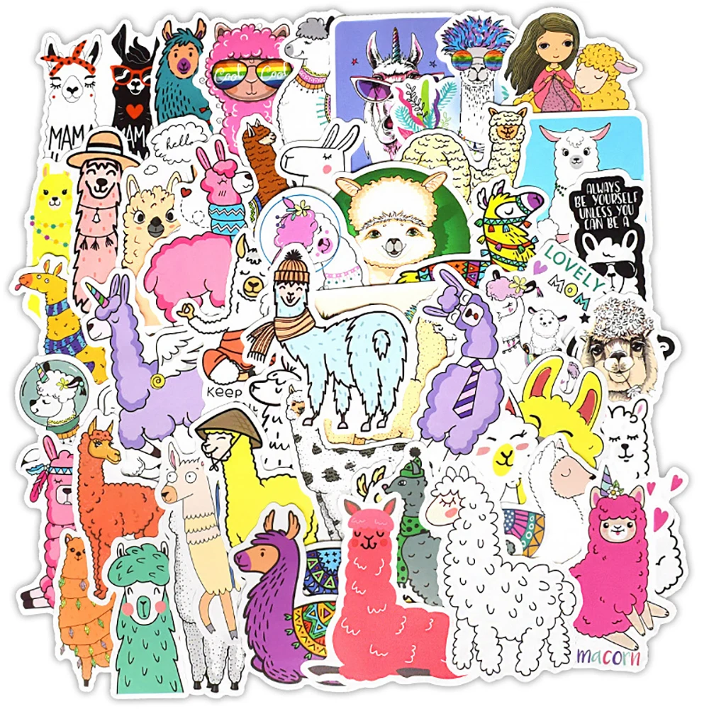 

10/30/50PCS Kawaii Alpaca Waterproof Graffiti Stickers Skateboard Fridge Laptop Motorcycle Travel Luggage Kid Toy Sticker Decal