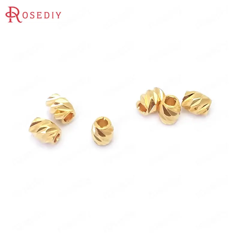 (39047)50PCS 3x3.5MM 24K Gold Color Brass Oval Shape Bracelets Spacer Beads Jewelry Making Supplies Diy Findings Accessories | Украшения и