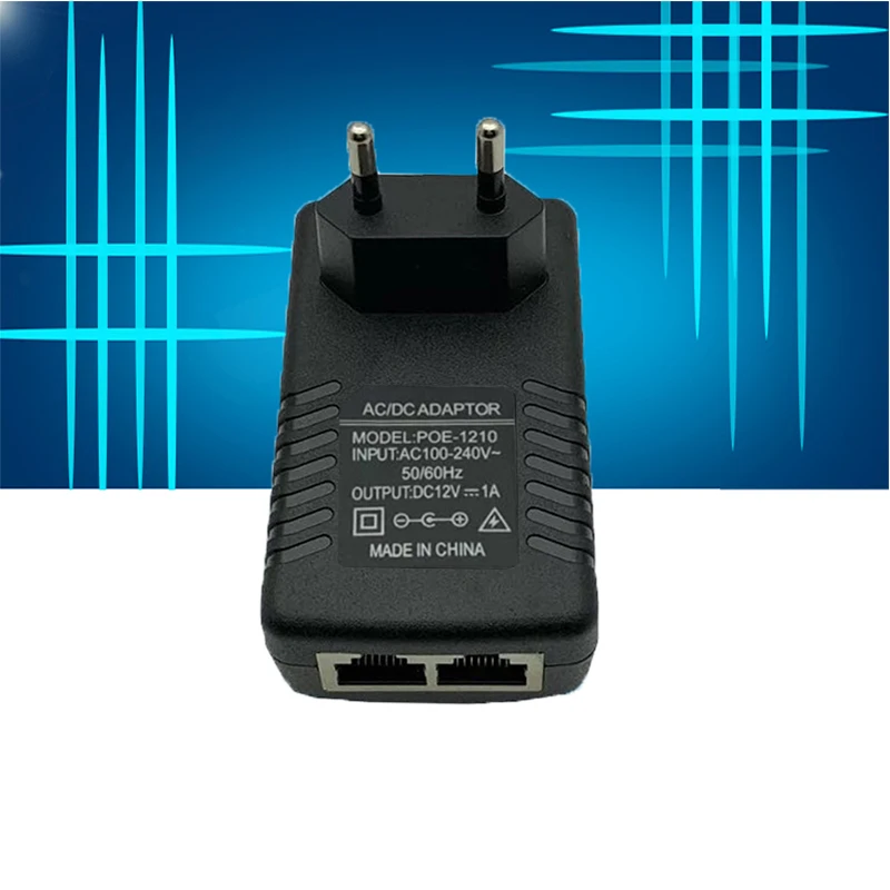 1 шт. 12 в 1 а 12 Вт ЕС Plug In POE источник питания адаптер-форсунка Ethernet IP телефон CCTV камера безопасности AC 110-240 В к DC 12 В