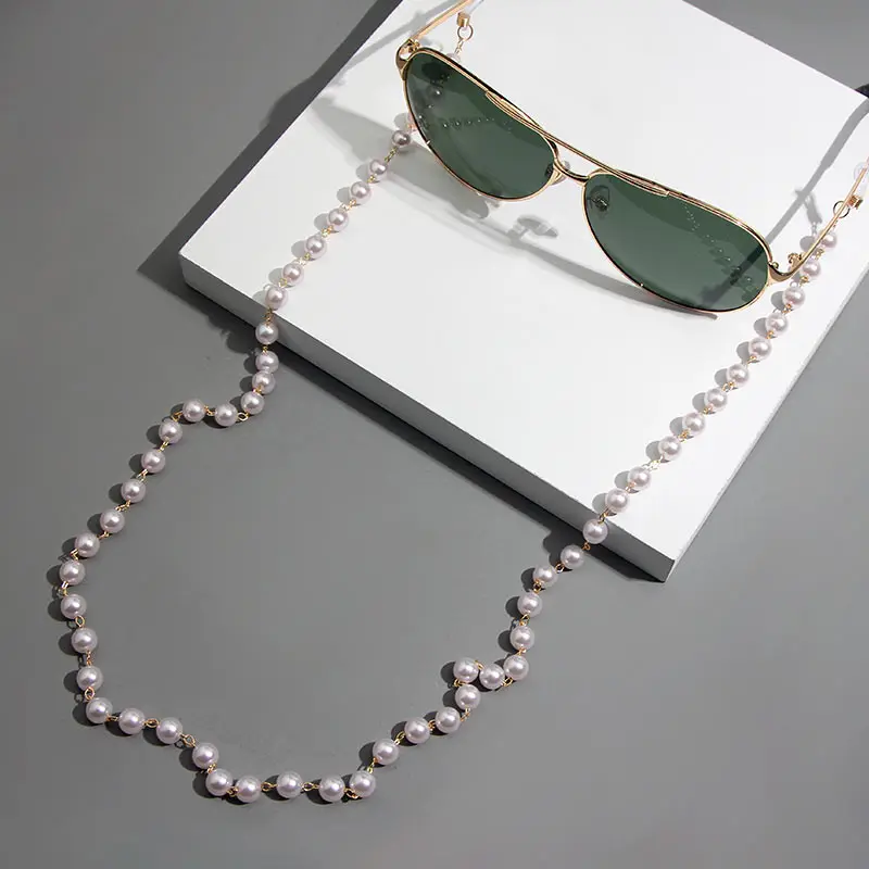 

JUST FEEL Charm Women Reading Pearl Glasses Chain Eyeglass Chain Anti-slip Eyewear Cord Holder Neck Strap Sunglasses Rope Gifts