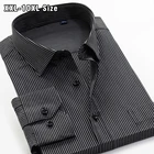 Мужская хлопковая рубашка с длинным рукавом, чернаяРозовая Классическая рубашка в полоску, большие размеры 8XL9XL10XL, повседневная одежда, весна 2022