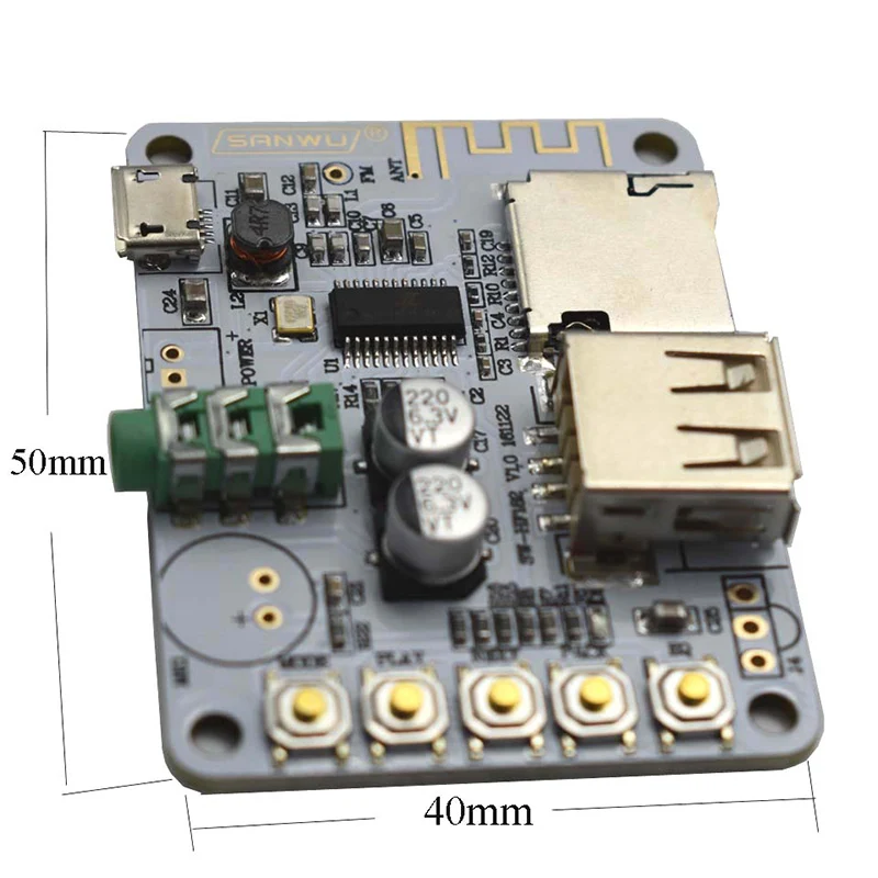 HF182 стерео Bluetooth V2.1 плата цифрового усилителя с USB слотом для TF карты