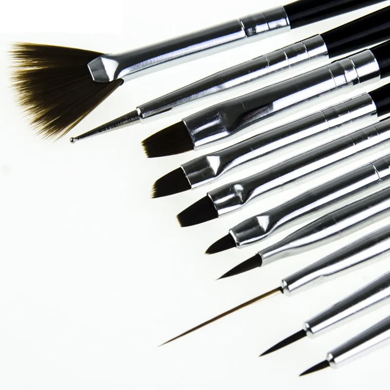 10 шт. для дизайна ногтей кисть нанесения лака дизайн веера акриловый строитель