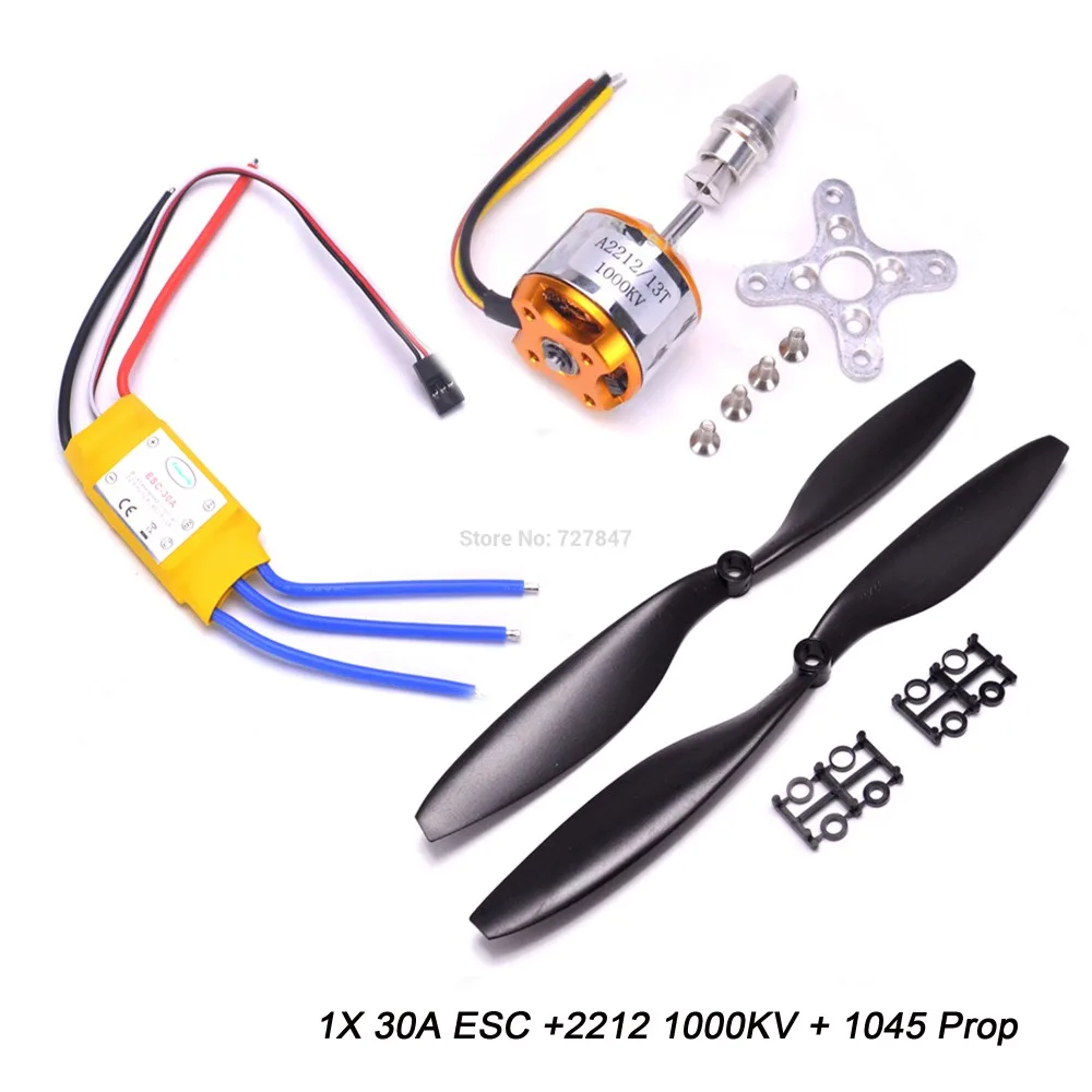 A2212 2212 1000KV/1400KV A2208 1100KV бесщеточный двигатель 30A ESC 1045 пропеллер Quad-Rotor для RC самолета мультикоптера