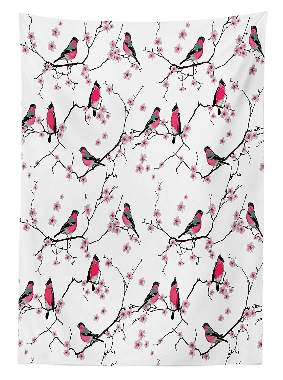 Азиатская Декоративная скатерть Снегири на Сакура Банч птицы деревьях твитинг