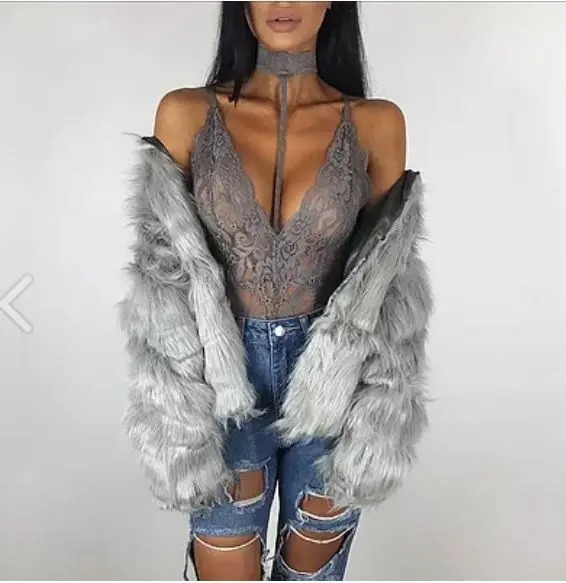 Сексуальное женское нижнее белье боди чокер Глубокий V-образный вырез кружевной