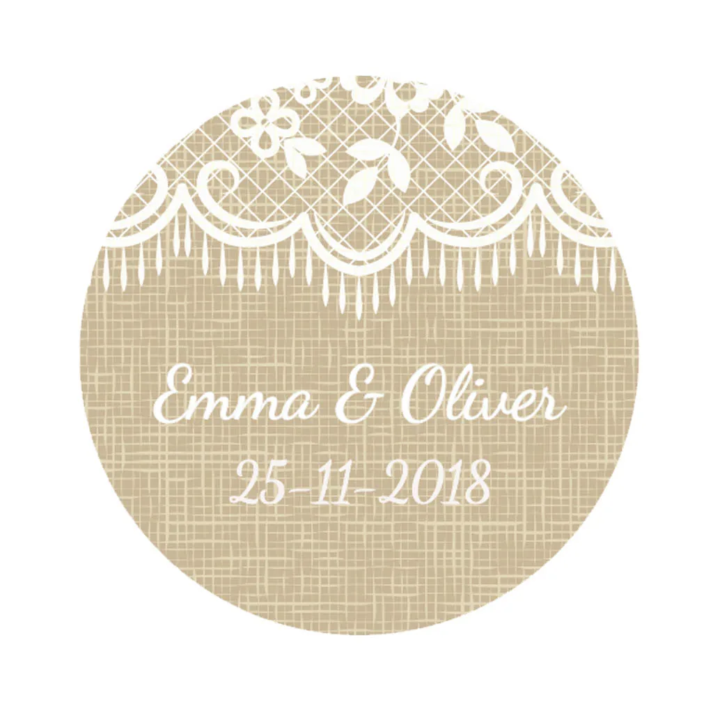 

DouxArt 100 Pieces Personalized Wedding Favors Stickers, 40mm Marriage Communion Baptism Invitations Handmade Gift Box Labels