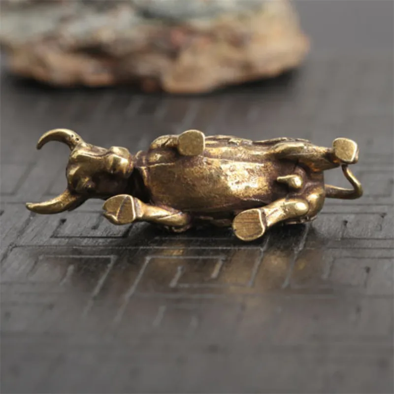Латунная статуя на удачу коррида медная миниатюрная статуэтка животного офисный