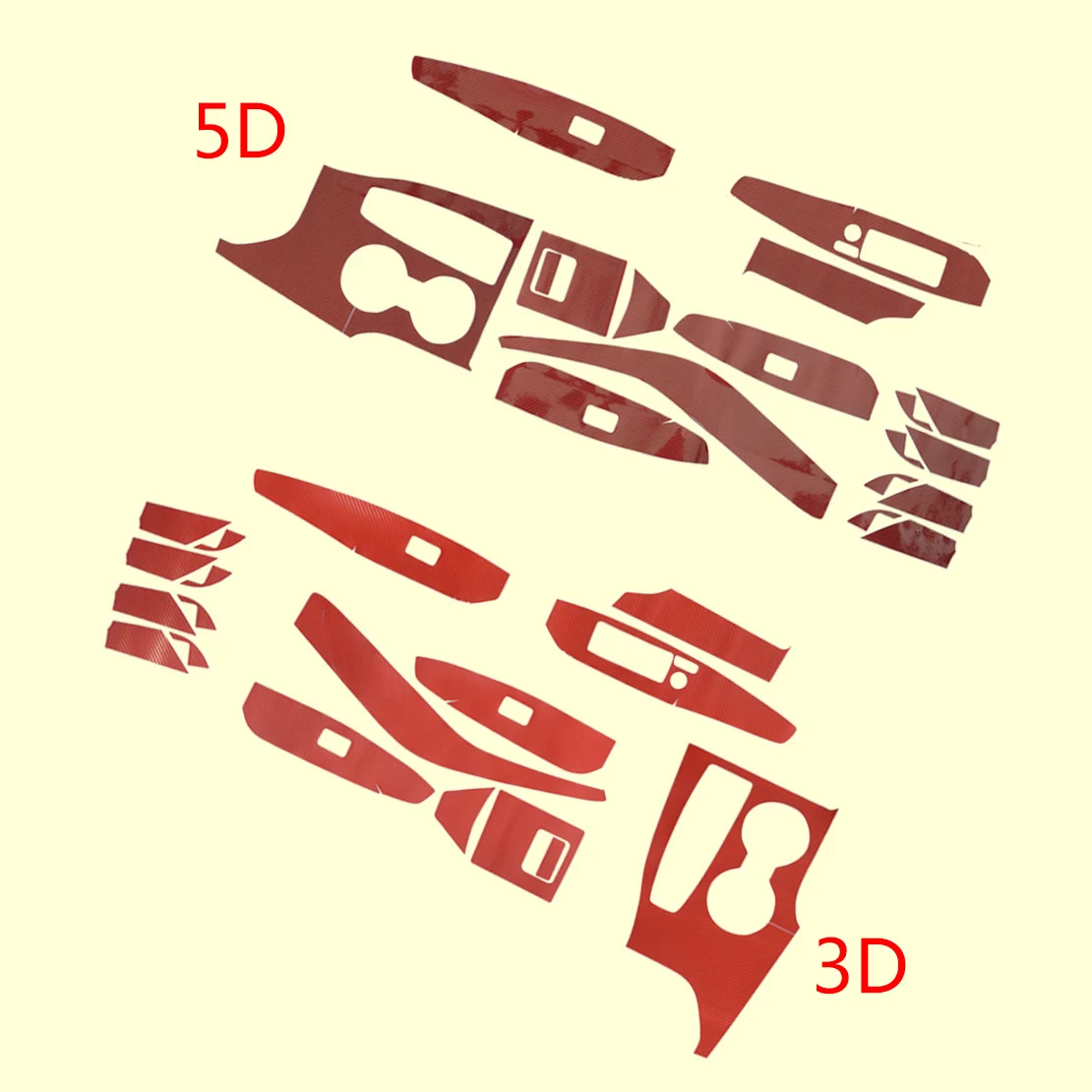 

18pcs Red Carbon Fiber Style Car Interior Decoration Sticker Cover Trim Kit Styling Fit For Toyota Camry 2018 2019 2020