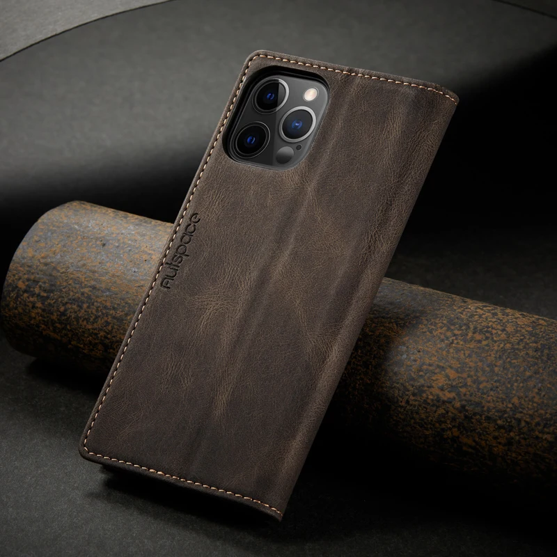 Фото Чехол-книжка для iPhone 13, 12 Mini, 12 Pro Max, из натуральной кожи №2