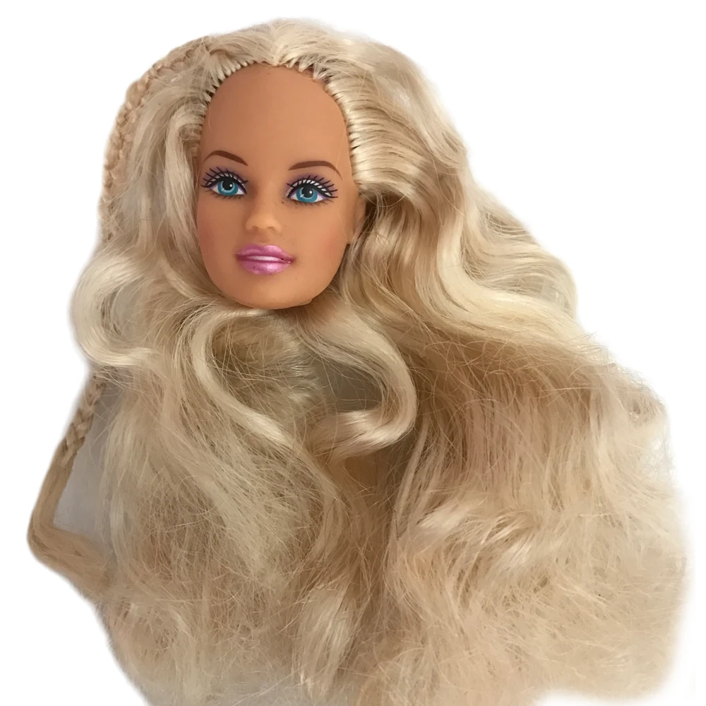 Кукольная голова с разными волосами для кукол 30 см аксессуары подарок сделай сам