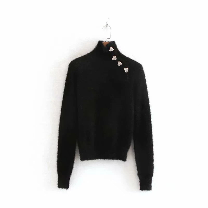 GOPLUS Women's Turtleneck Sweater Casual Black White Buttons Warm Pullover Sweaters Womens Pull Femme Nouveaute 2021 C8296 | Женская
