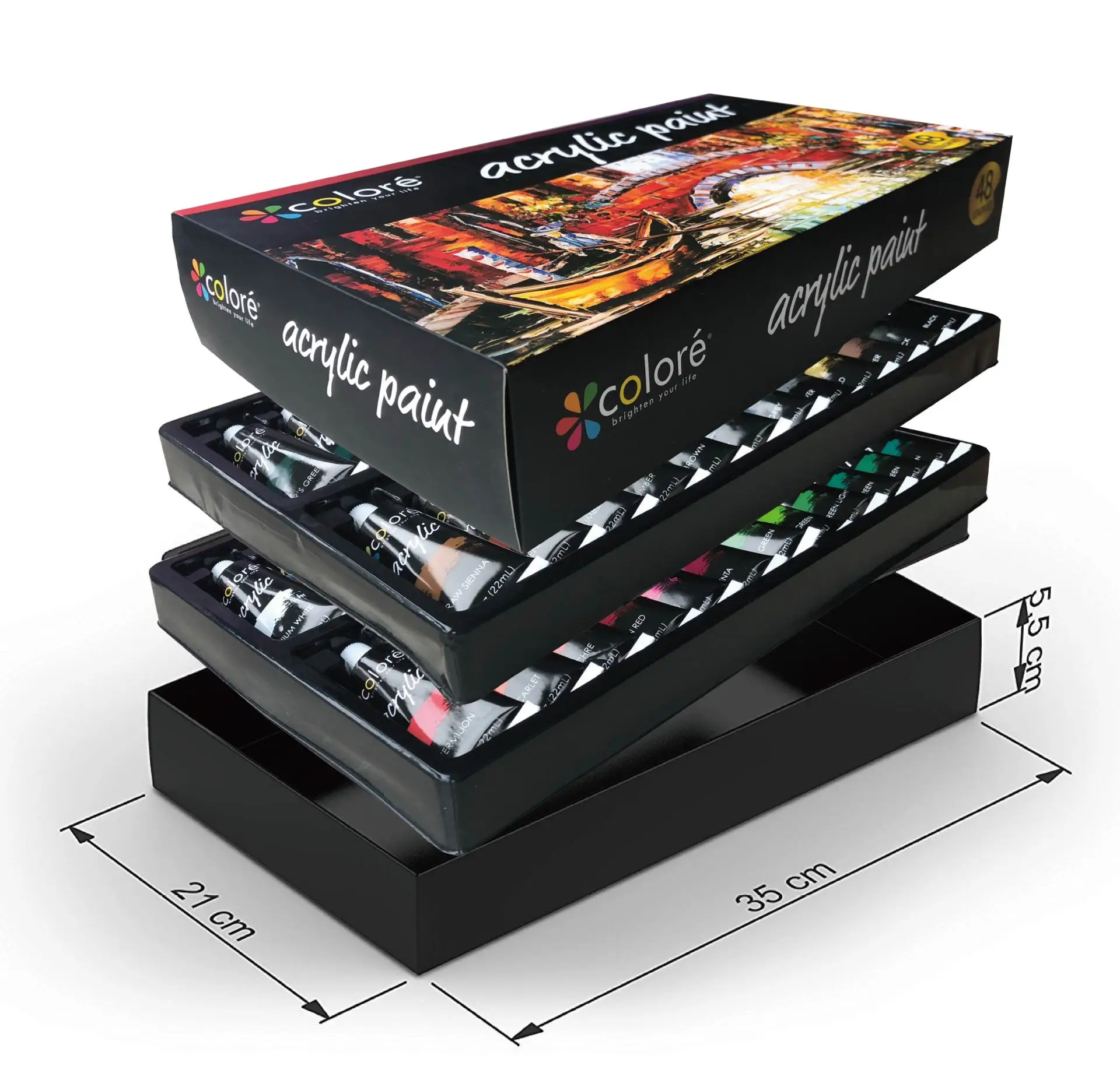 48 цветов 22 мл Профессиональный набор акриловых красок ручная роспись настенная