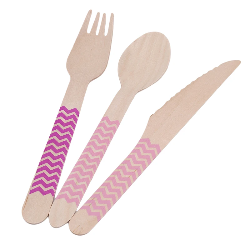 12 шт./упак. набор одноразовых деревянных столовых приборов для пикника Свадебная