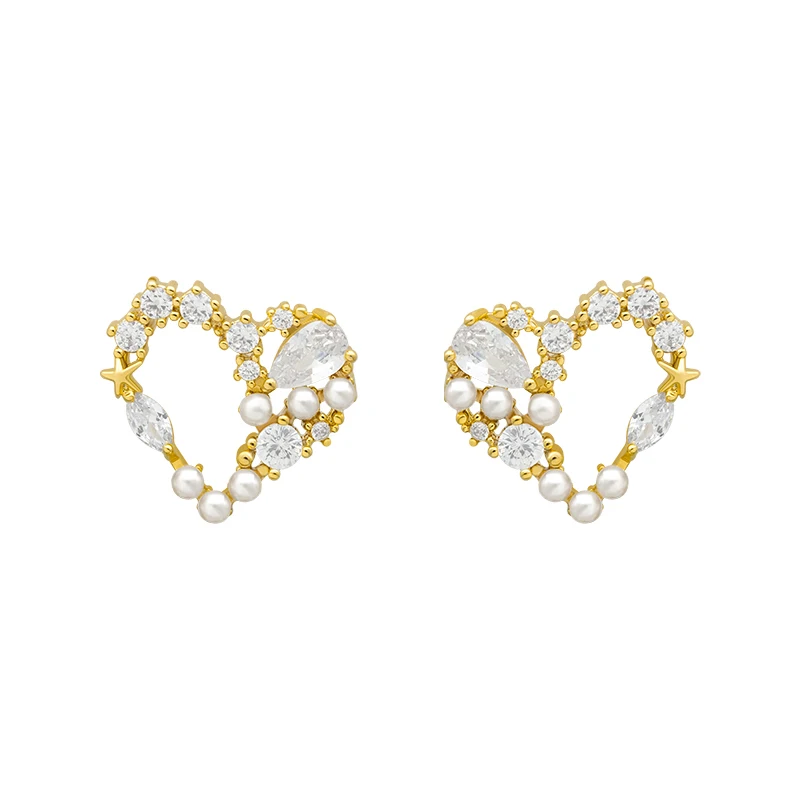 

Love Pearl Stud Earrings Simple Cold Wind Net Red Temperament Female Earrings 2020 New Tide Personality elegant Trend Earrings