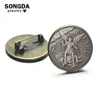 Брошь SONGDA Archangel St.Michael Protect Me Saint Shield, знак защиты, Знак справедливости, стеклянный купол, значки на лацкан, христианские значки
