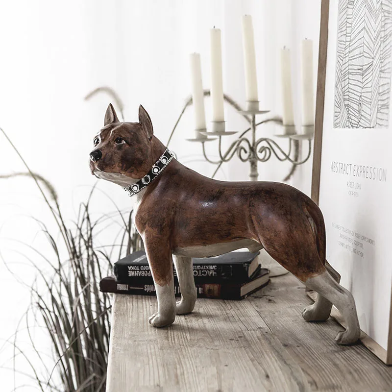 Современная имитация фигурки бульдога собака скульптура Смола ремесло статуя