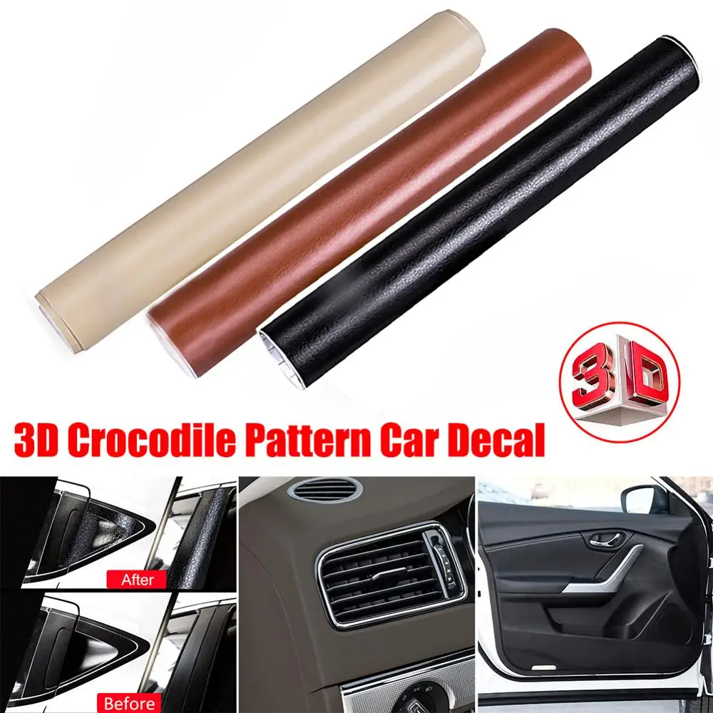 

Клейкая кожаная Автомобильная Наклейка 152*30 см, черная текстура, виниловая Автомобильная наклейка, наклейка, пленка для интерьера автомобил...