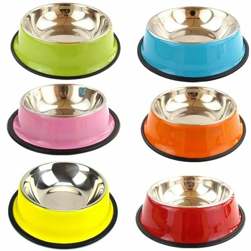 

Cat Bowls Pet Steel Set Food Water for and Anti-skid Supplies