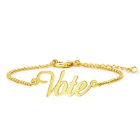 vote u s elction chain bracelet letter bracelet popular jewelery gift freedom equality name bangle customize name bracelet chain