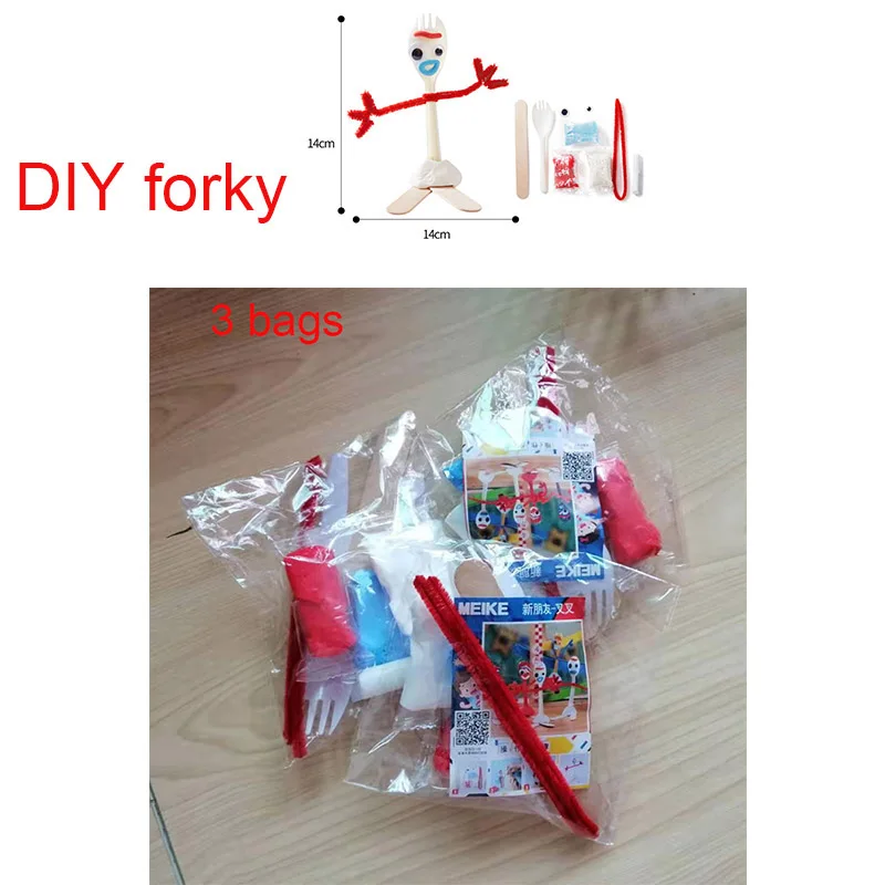 3 bag DIY Игрушка из фильма 4 аниме белая форки Мягкая кукла из мультфильма из мягкого плюша игрушки для мальчиков и девочек детская вечеринка Рождественский подарок сумка аксессуары - Цвет: 3 bag DIY