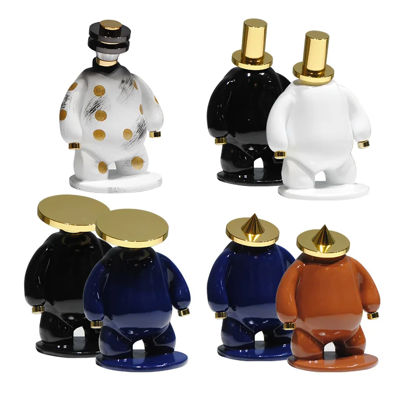 

[HHT] Modern Abstract Figure Sculpture Ceramic Alloy Ornaments Living room Wine Cabinet Coffee Table Creative Home Decoration