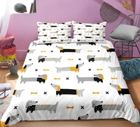 3d printing puppy animal duvet simple bedroom bedding set cartoon single double bed set children girl household quilt cover