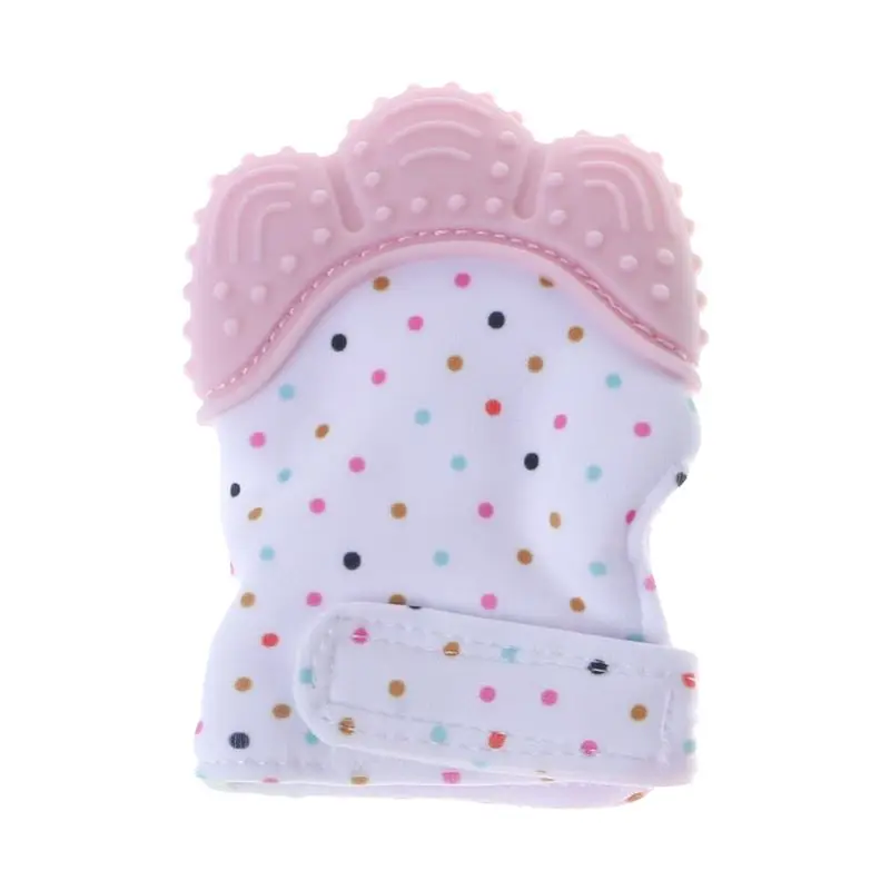 

Baby Teether Gloves Grind Teeth Oral Care Teething Pain Relief Newborn Bite Chew Sound Toys Adjustable Silicone BPA Free