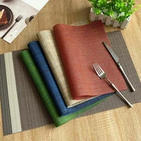 solid color heat insulation pvc western hotel table mat woven placemat coaster