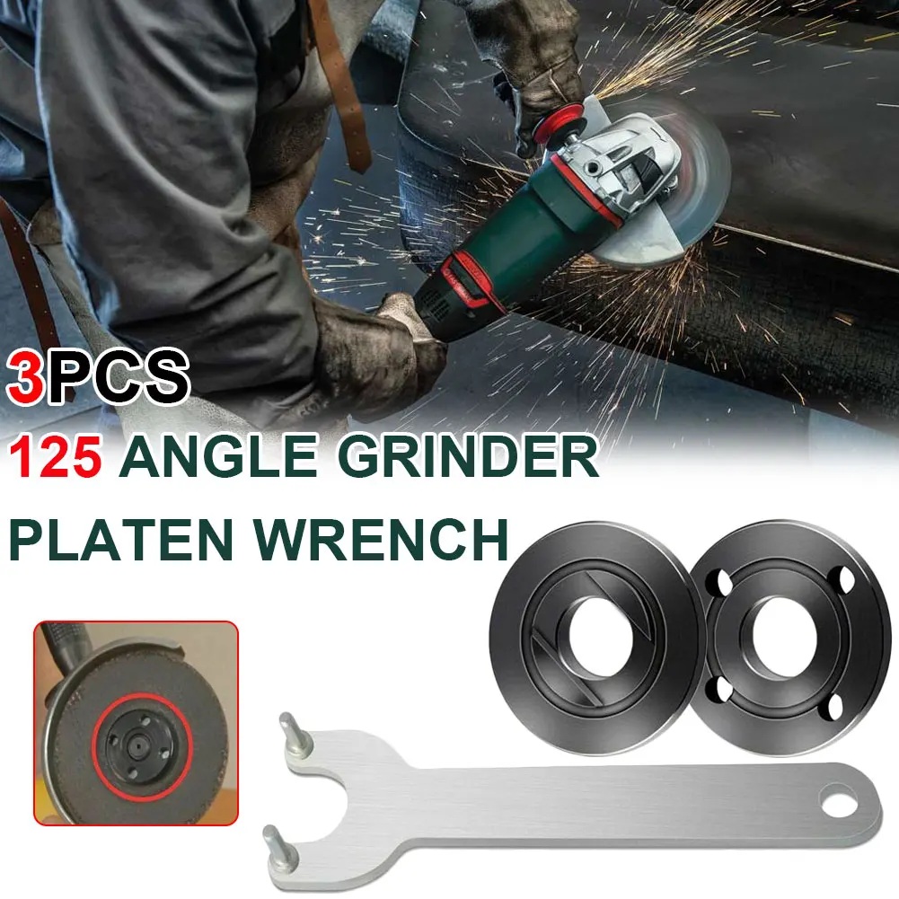 

For Angle GrinderFlange Nut Set Tool With Wrench 2Pcs M14 Angle Grinder Flange Wrench Spanner Metal Lock Nut Thread Replace