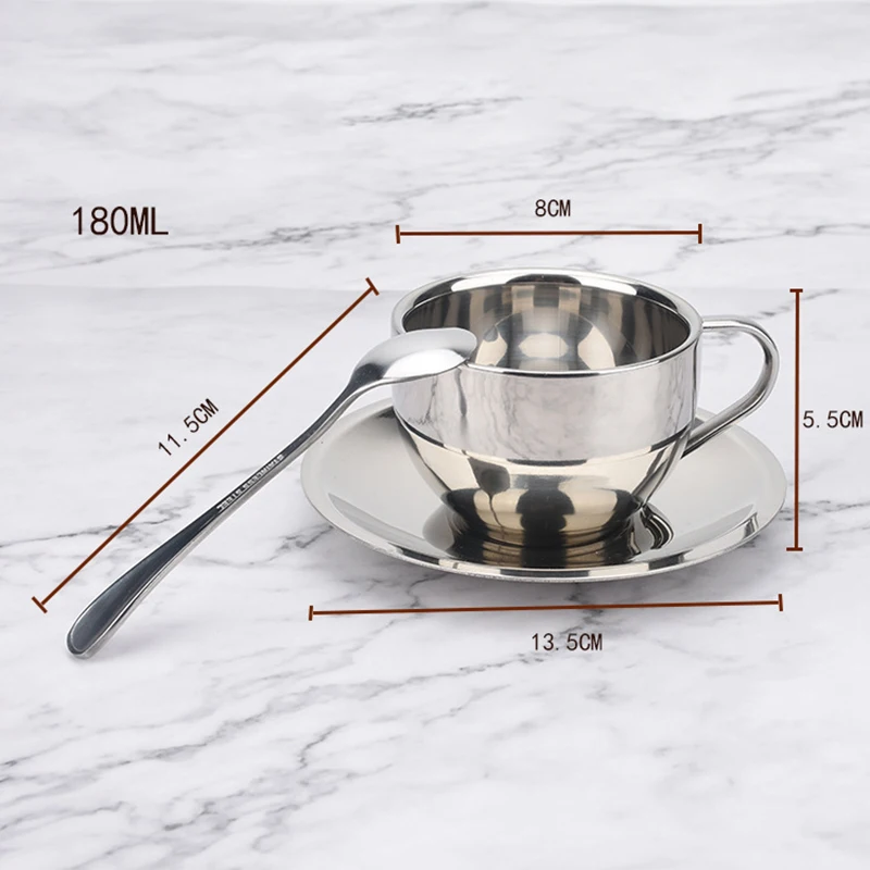 Двухуровневые кофейные чашки из нержавеющей стали термоизоляционная кофейная