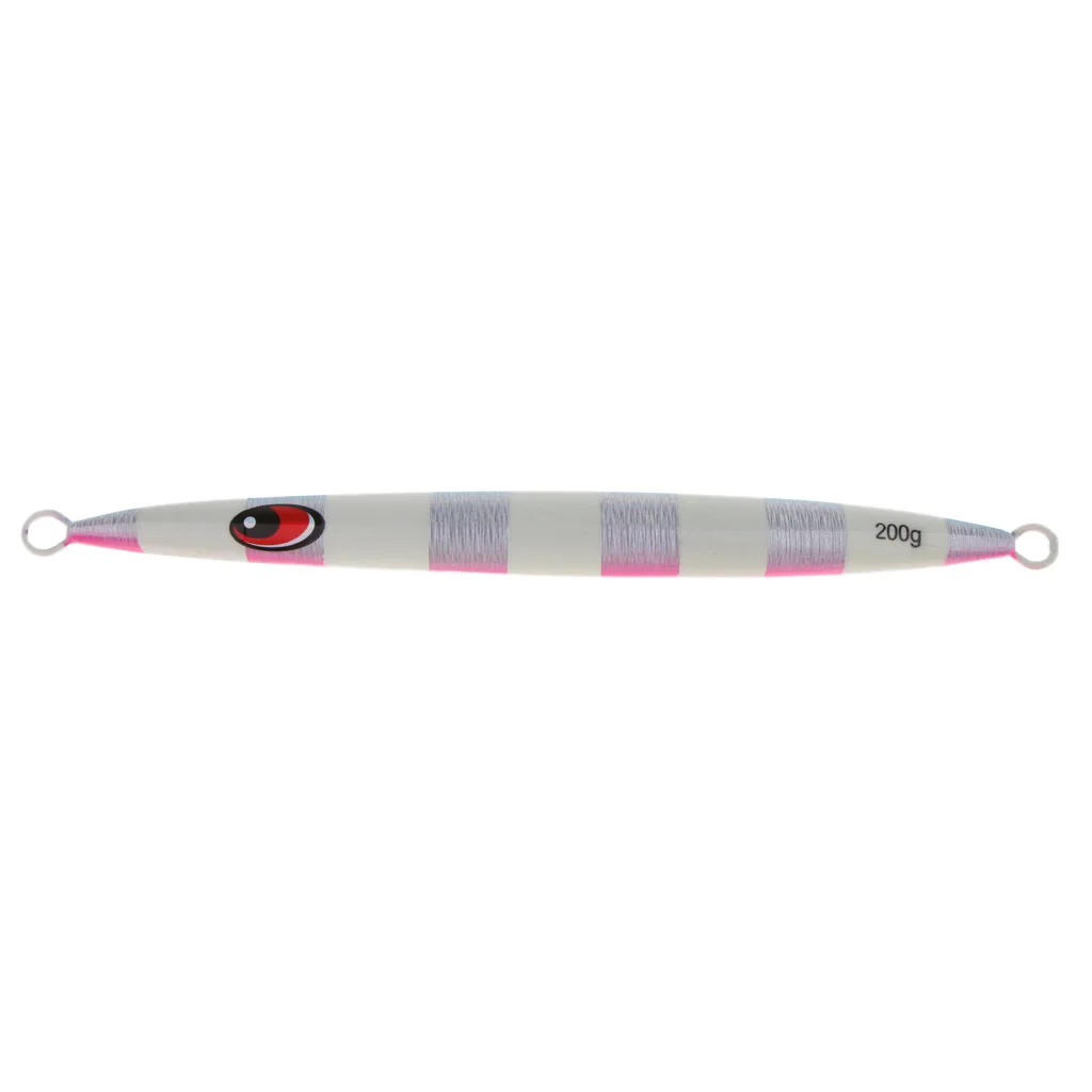 Blue and Pink 200g 19.8cm Metal Fishing Lures Vertical Jigging Bait Hard Heavy Weight Hard Bait Crankbait for Casting - Цвет: Blue and Pink
