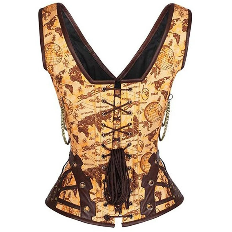 

Medieval Cosplay Steampunk Corset Sexy Bustier Top Gothic Style Overbust Corselet Vest Shaper Women Body Shapewear Slimming Vest
