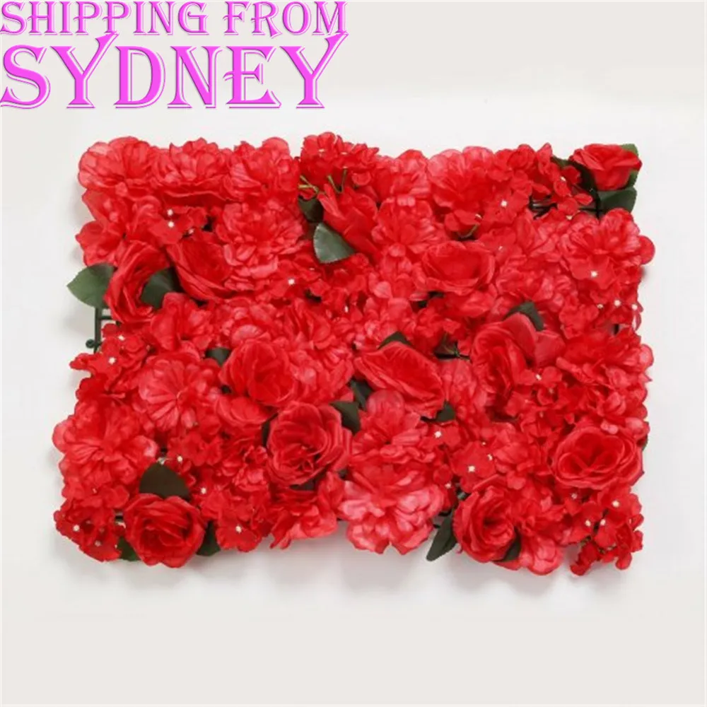 

1pcs 60 x 40cm Artificial Flower Panel Red Rose Panel Wall Bouquet Wedding Flower Mat Wedding Arch Pavilion Corners decor floral