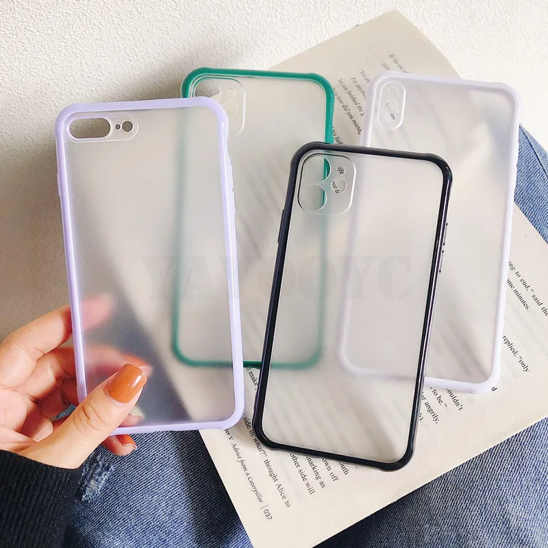 

Shockproof Matte Translucent Phone Case On For iPhone 11 Pro MAX XS MAX XR X SE 2020 7 8 6 6S Plus Camera Protection Back Cover