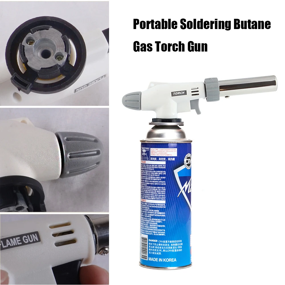 

Welding Butane Gas Torch Gun Flamethrower Adjustable Barbecue Flame Torch Ignition Lighter for Camping Heating BBQ Tool