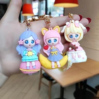 anime galaxy airl pvc doll key chain girl school bag bag pendant small gift car key cute anime cartoon character key ring woman