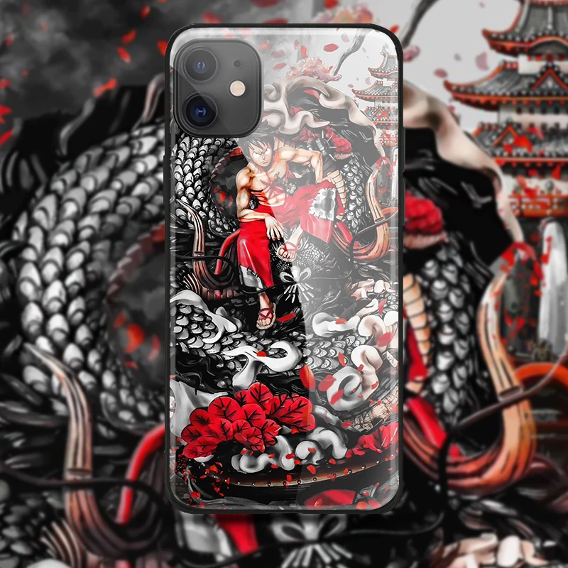 

luffy wano for iPhone 2020 SE 7 8 plus x xr xs 11 12 13 mini Pro max tempered glass phone cases cover soft silicone